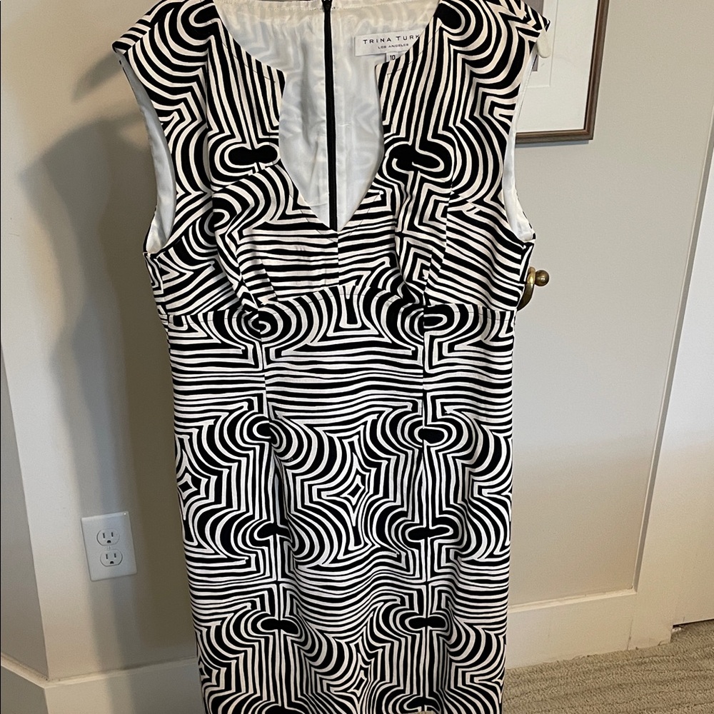 Trina Turk Monochrome Swirl Midi Dress